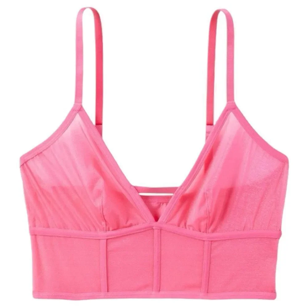 NEW Auden Women's Mesh Longline Pink Bralette XS